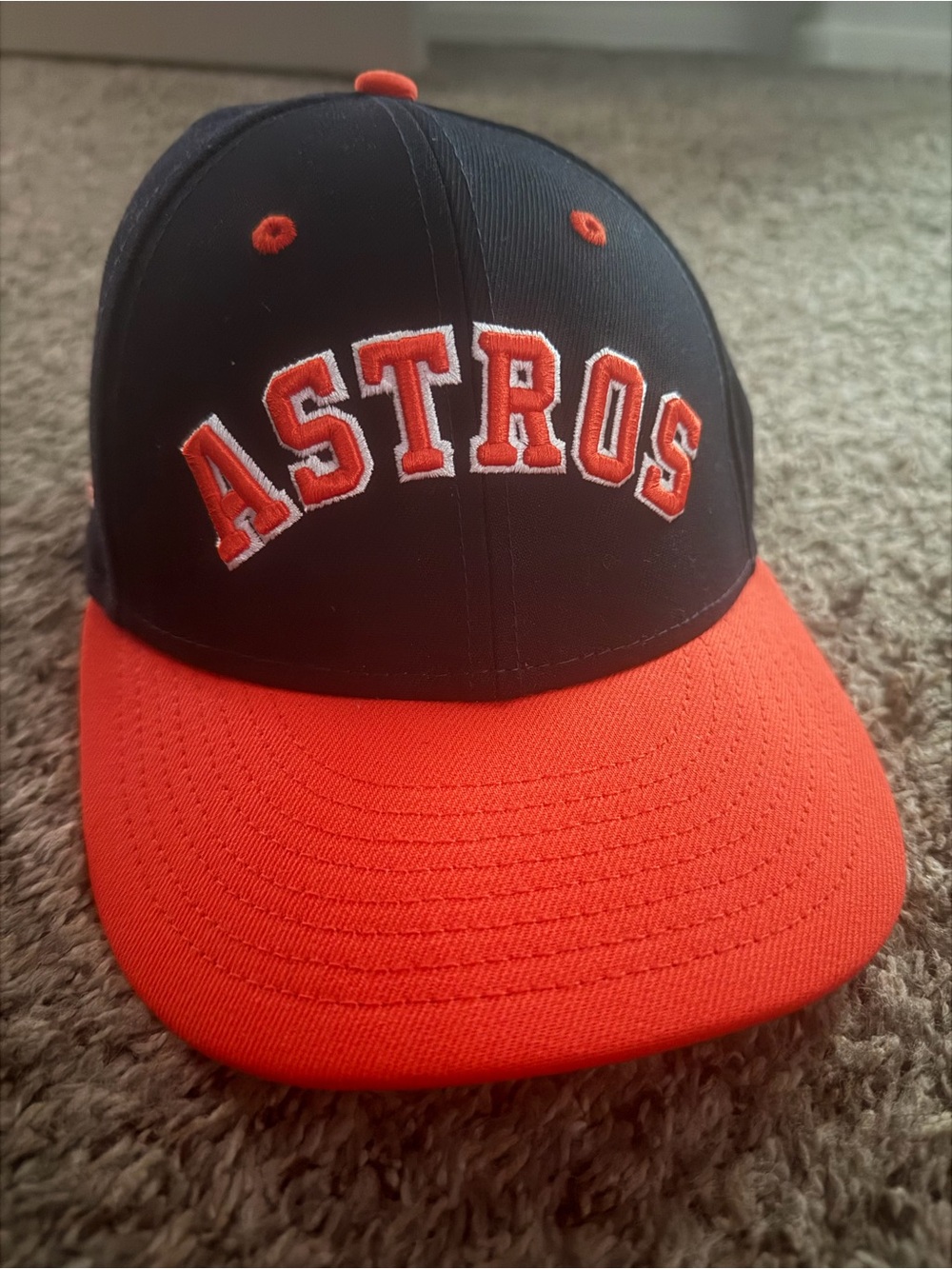 New Era Astros Two-Tone Cap in Navy and Orange